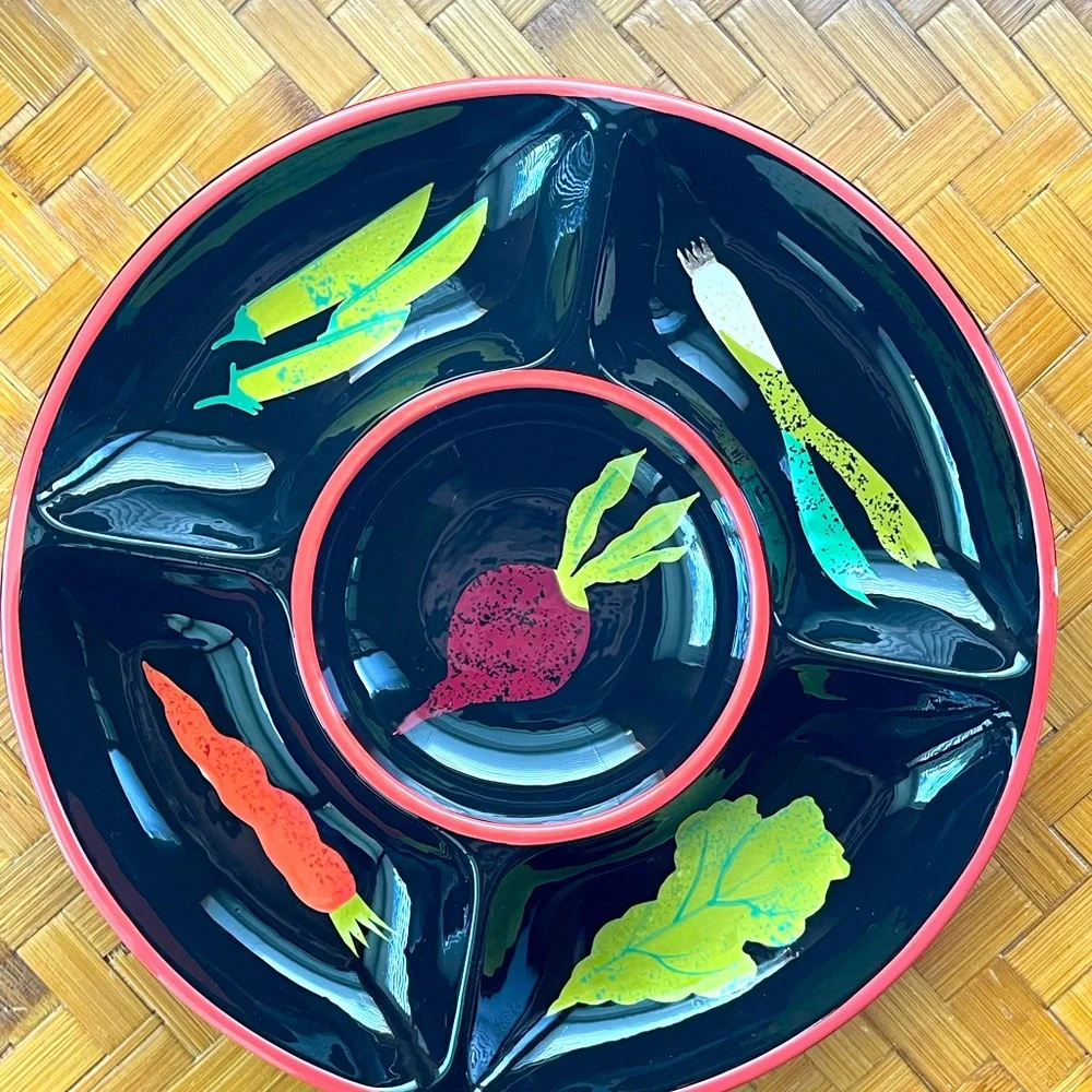 Crate and Barrel hand painted veggie tray